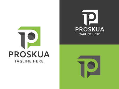 Professional Square Letter P Logo
