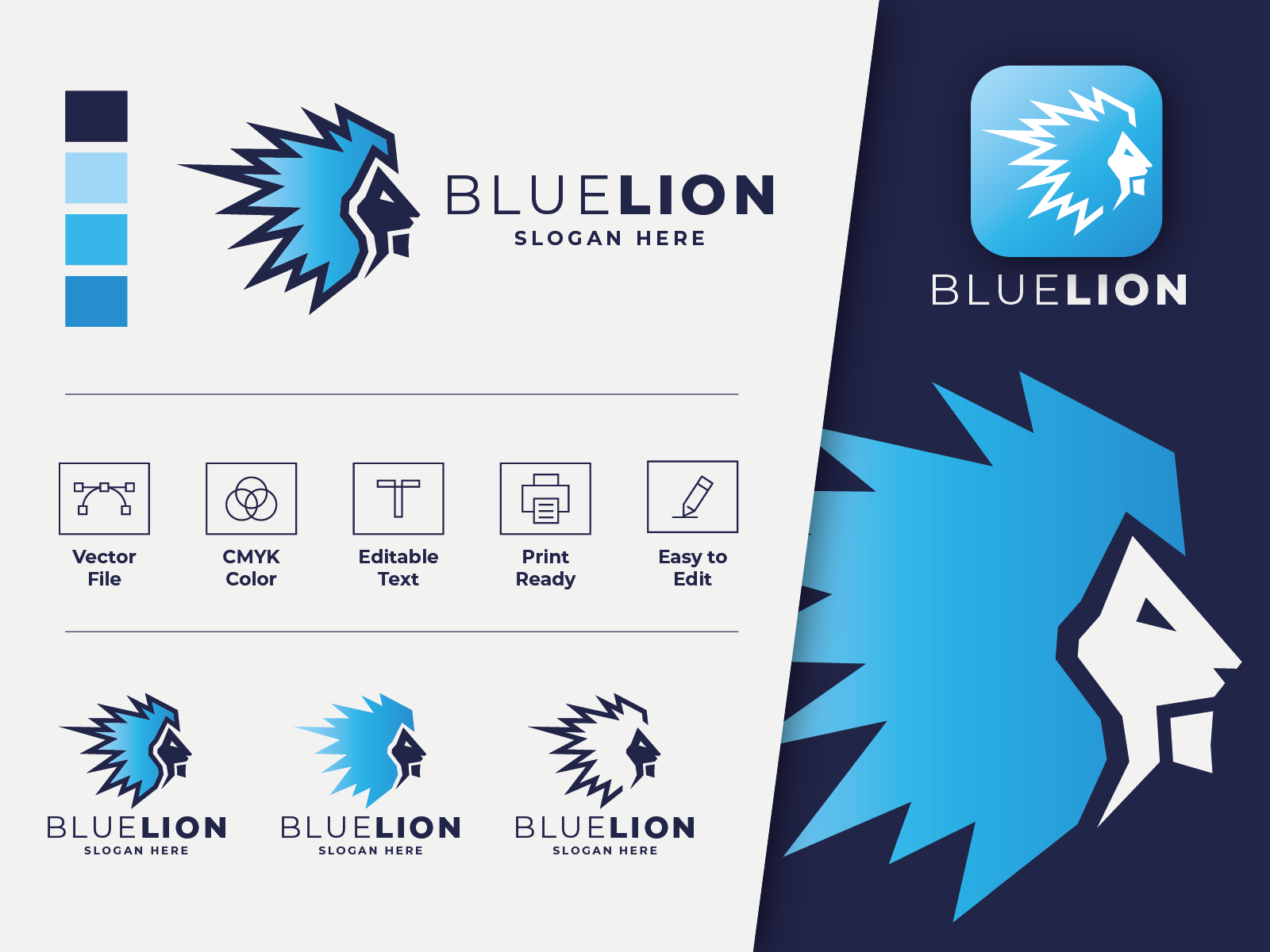 Download Lion - Lion Logo Blue PNG Image with No Background - PNGkey.com