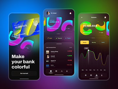 💙💛💚💜Colorful Banking App💜💚💙💛 app bank design mobile ui