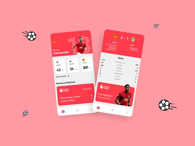 Football App bruno cr7 cristiano football football app ggmu manchester united messi mobile mufc pogba psg ronaldo soccer ui design ui ux united ux design