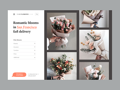 Simple interface for ordering flowers