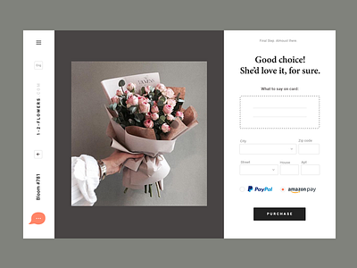 Simple interface for ordering flowers. flowers interface shop ui ux web