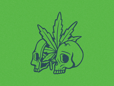 Skull Crackhead Weed badge cartoon chop crack distressed head illustration inside logo marijuana middle mind old retro skull split tshirt design typography vintage weed