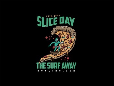 Aliens Surfing On Slice Pizza