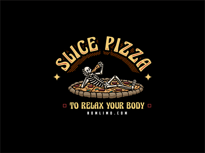 Skull Eating Great Slice Pizza