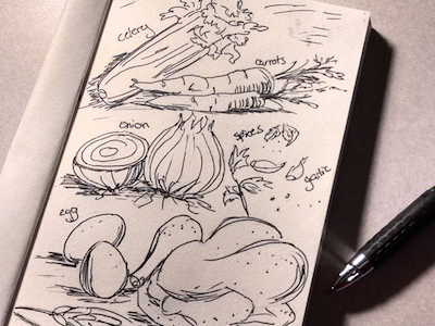 The Ingredients cooking food inktober recipe sketch