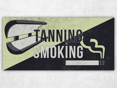 Tanning vs Smoking cigarette distress grunge health smoke tanning vector