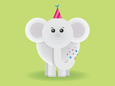 Party Animal birthday elephant flat hat jungle party vector
