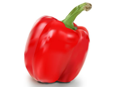 Red Pepper food gradient illustrator red rendering vegetable
