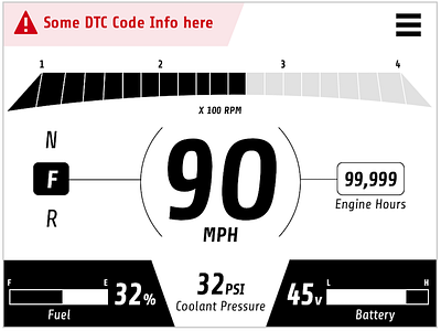 Boating Remote Display boat gauge wireframe