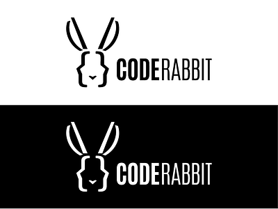 CodeRabbit Logo animals black and white illustrator logo programing software