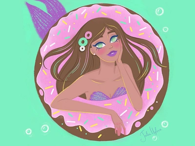 Mermay 2021. Sweetie donut advert book branding cake character characterdesign cute art delicious illustrator makeup mermaid mermay package package design procreate