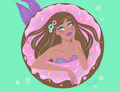 Mermay 2021. Sweetie donut advert book branding cake character characterdesign cute art delicious illustrator makeup mermaid mermay package package design procreate