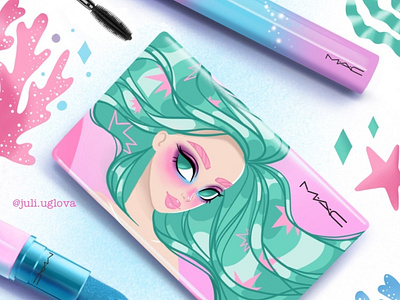 Packaging Design advert branding character characterdesign cosmetics cute art design fashion graphic design illustration mac make up package packaging portrait procreate