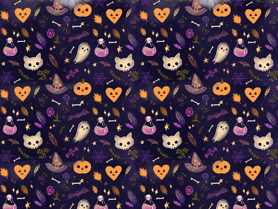 pattern for Halloween branding character characterdesign cute art graphic design hallowen holiday illustration pattern procreate