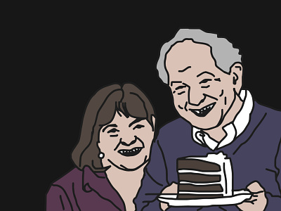 Barefoot Contessa and Jeffrey, too. barefoot contessa but cake cooking cool drawing food guy hungry illustration illustrator ina garten jeffrey jeffrey garten portrait tv vector weird