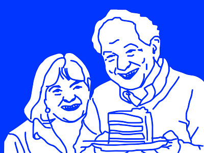 Jeffrey Garten. Oh, and Ina. barefoot contessa blue cake cooking drawing food hungry illustration ina garten jeffrey garten kitchen portrait tv show vector yum