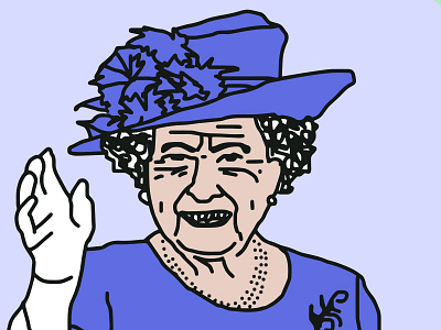 Her Majesty the Queen. british drawing england hat illustration illustrator lady majesty monarchy netflix portrait queen royalty the crown uk wave
