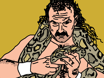 Jake the Snake (DDT) damion ddt drawing illustration jake the snake portrait snake vector wrestling wwe wwf