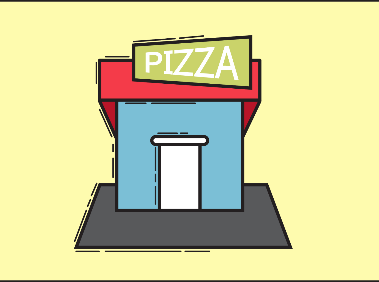 Pizza shop illustration by Fereshteh Negahban on Dribbble