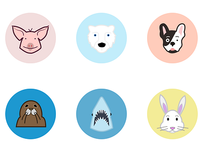 Animal Avatars animal animals illustrated avatars design illustration