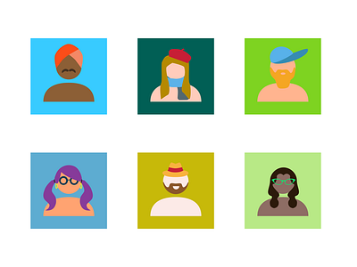 Peeps 2 avatars icon illustration people icons
