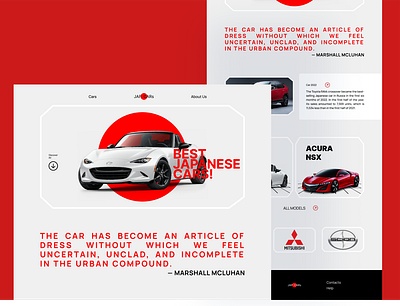 JAP. CARs design ui ux web design