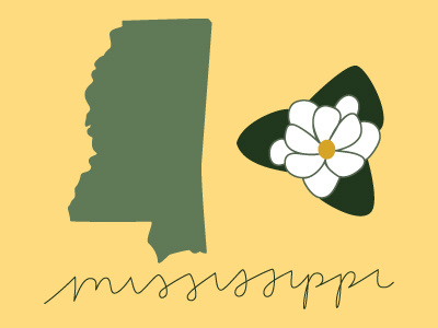 Mississippi flower hand lettering home illustrator lettering magnolia magnolia state mississippi pen tool state