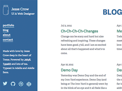 Portfolio Redesign blog css html jekyll portfolio portfolio redesign responsive web design sass typography