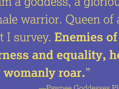 Pawnee Goddesses Pledge parks and rec pawnee pawnee goddesses slab serif type typography