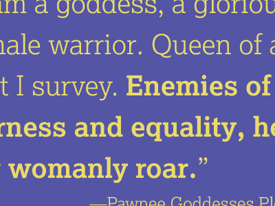 Pawnee Goddesses Pledge