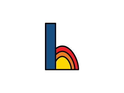 Hunter's Logo 60s inspired identity primary colors thick lines illustrator h logo design logo