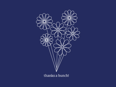 thanks a bunch floral flowers lines