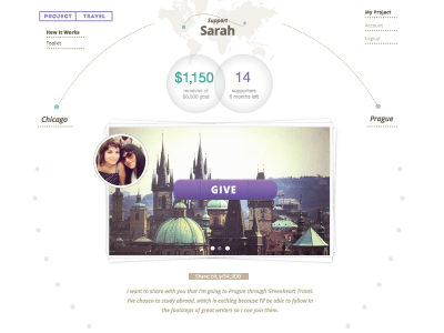 Project Page campaign fundraising peer funding project study abroad travel