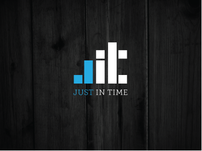 Just In Time Logo branding chart dev logo minimal time woodgrain