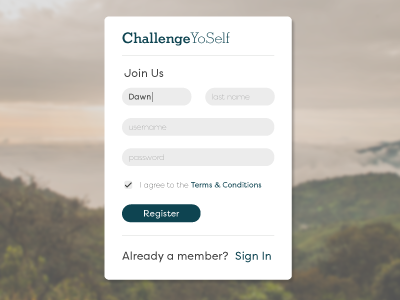 Daily UI 001 app card challenge dailyui design form signup ui web
