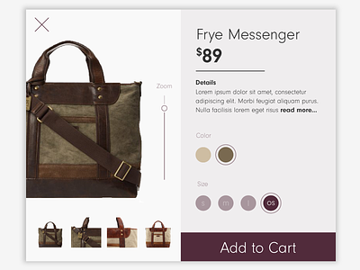 Team Design Challenge / Daily UI 033 challenge customize product dailyui design messenger bag ui