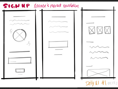 Daily UI 001 : Sign Up dailyui ipad procreate ui ux wireframes