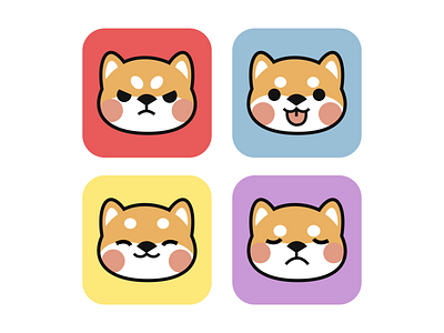 Simple shiba inu emotion icons