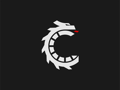 Letter C Dragon Logo