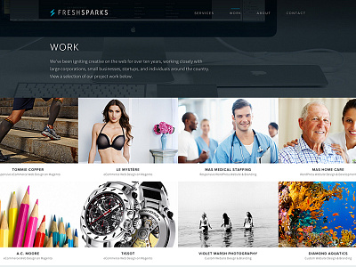 FreshSparks Work portfolio responsive web design website