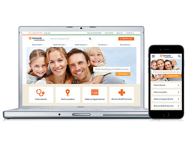 Healthcare Website Concept Design concept healthcare icons mobile responsive responsive web design user experience ux web design