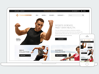 Tommie Copper ecommerce magento responsive web design rwd user experience ux web design website design