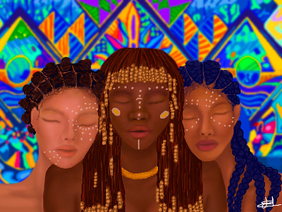 harmony africa african woman art digital art illustration procreate