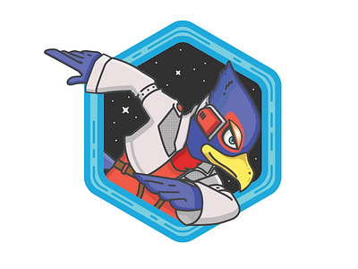 Falco Badge badge barrel roll falco game illustration nintendo smash starfox super smash bros