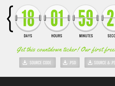 Countdown Freebie! code landing green themewithus countdown ticker timer clock freebie download psd time count-down pixels