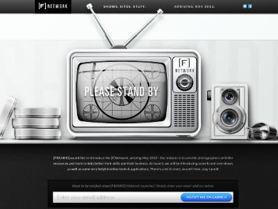 Live Landing Page camera canister f network film framed landing landing page launch notify please stand by television tv