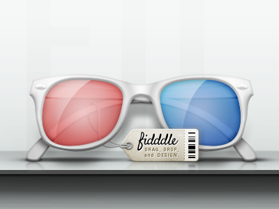 Fidddle 3d glasses glasses price tag shelf sunglasses tag white