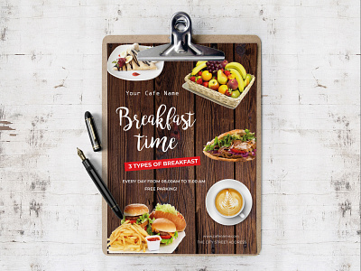 Breakfast Restaurant Flyer caffee company branding design flyer flyer design illustration marketing materials product promotion restaurant restaurant branding restaurant flyer