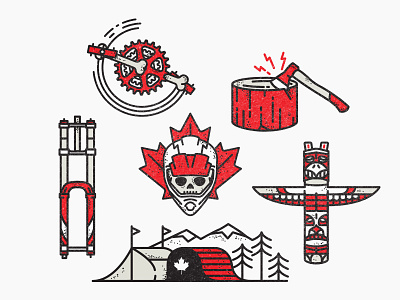 Crankworx Icon Set bicycle canada crankworx downhill bike mountain bike north shore whistler